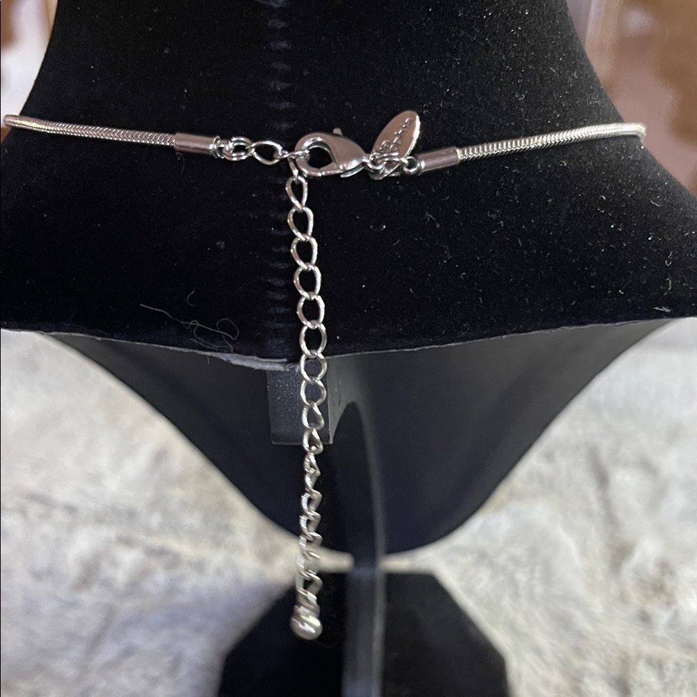 Lia Sophia Silver Necklace with Turquoise Pendant - Picture 3 of 4
